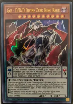 YuGiOh Go! - D/D/D Divine Zero King Rage Ultra Rare YA07-EN001 - Image 1