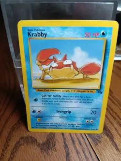 Krabby 51/62 Fossil Set Non Holo Rare Pokemon Card TGC 1999 WOTC NM Vintage - Image 1
