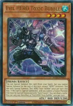 x1 Evil HERO Toxic Bubble - SUDA-EN001 - Ultra Rare - 1st Edition Yu-Gi-Oh! M/NM - Image 1