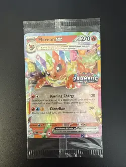 Pokémon TCG Flareon EX Prismatic Evolutions Card 014/131 Stamped Sealed Mint - Image 1