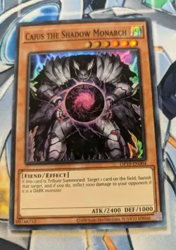 YUGIOH CAIUS THE SHADOW MONARCH OP19-EN004 SUPER RARE EXMT - Image 1