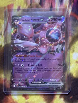 Pokemon Team Rocket's Mewtwo ex 081/182 Destined Rivals Double Rare Holo NM - Image 1