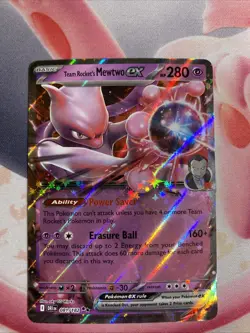 Pokemon Team Rocket's Mewtwo ex 081/182 Destined Rivals Double Rare Holo NM - Image 1