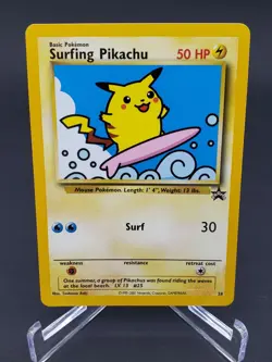 NM MINT Surfing Pikachu Black Star Promo 28 Pokemon Card WOTC Vintage - Image 1