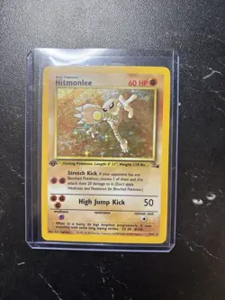 Hitmonlee 7/62 Fossil Set 1st Edition Holo Pokemon Card Rare vintage - Image 1