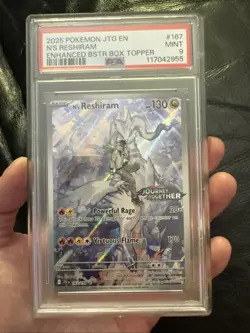 PSA 9 MINT N's Reshiram 167 Pokemon Jtg En Journey Together 2025 Enhanced Topper - Image 1