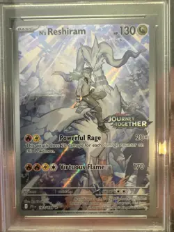 PSA 9 MINT N's Reshiram 167 Pokemon Jtg En Journey Together 2025 Enhanced Topper - Image 2