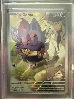 2025 Pokemon Ns Zorua 189 Black Star Promo Pokemon Center ETB PSA 9 MINT - Image 2