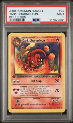 PSA 9 Pokemon 2000 1st Edition Team Rocket Dark Charmeleon #32 - Image 1