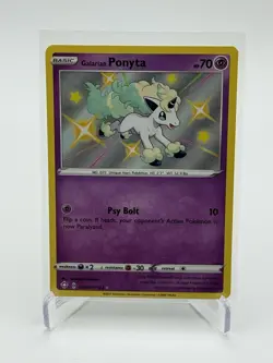 Pokemon TCG Galarian Ponyta SV047/SV122 Shining Fates Shiny Holo Rare, NM - Image 1