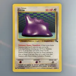 1999 Pokemon Ditto 18/62 Fossil Unlimited Rare Non Holo WOTC - LP Excellent - Image 1