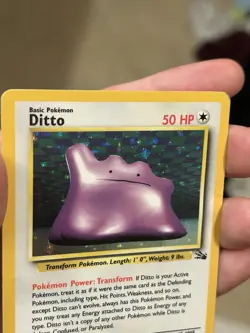 PokÃ©mon TCG Ditto Fossil 3/62 Holo Unlimited Rare Card Vintage MP - Image 4