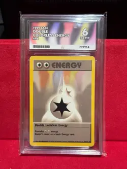 DOUBLE COLORLESS ENERGY - 96/102 POKEMON CARD 1999 BASE SET - ACE 6 - Image 1