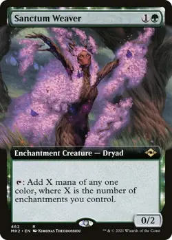 MTG MH2 NM FOIL Extended Art Sanctum Weaver - Image 1
