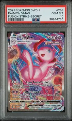 PSA 10 Mew VMAX 269/264 Fusion Strike Alt Art Pokemon Card - Image 1