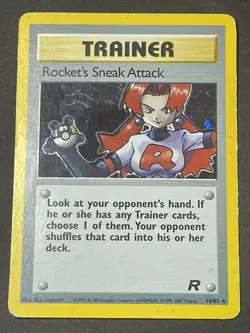 Pokemon TCG Card English Team Rocket Rocket's Sneak Attack 16/82 Holo Rare - Image 7