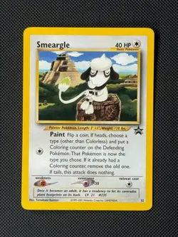 Smeargle 32 Black Star Promo Pokémon League Card 2001 WOTC NM - Image 1