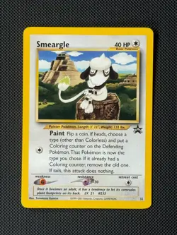Smeargle 32 Black Star Promo Pokémon League Card 2001 WOTC NM - Image 5