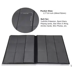 `360 Card Pocket Black Cards Album Folder Binder with Strap 9 Pocket US~ - Image 3