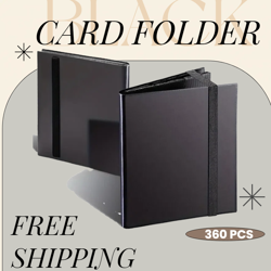 `360 Card Pocket Black Cards Album Folder Binder with Strap 9 Pocket US~ - Image 9