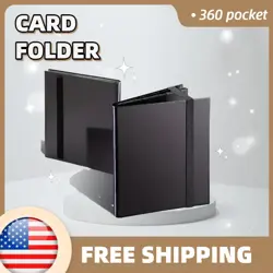 -360 Card Pocket Black Cards Album Folder Binder with Strap 9 Pocket New - Image 1