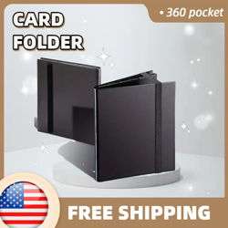 -360 Card Pocket Black Cards Album Folder Binder with Strap 9 Pocket New - Image 9