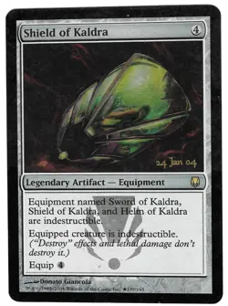 Shield of Kaldra Foil Promo Gold Date Stamp MTG Magic Card NM Mint Darksteel - Image 1