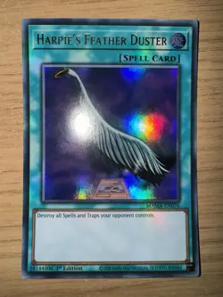 Yu-Gi-Oh Harpie's Feather Duster Ultra Rare 1st Edition MAMA-EN076 - Image 1