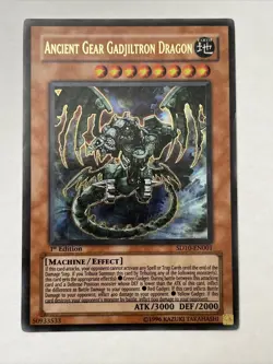 1996 Yugioh Cards Ancient Gear Gadjiltron Dragon Ultra Rare Holo #SD10-EN001 1st - Image 1