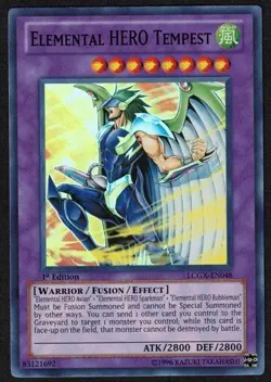 Yugioh Elemental HERO Tempest LCGX-EN048 Super Rare 1st Ed - VLP - Image 3