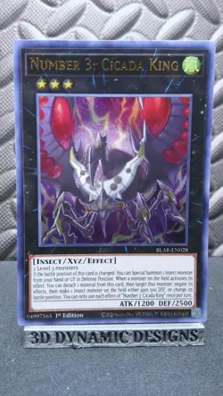 | Yugioh Number 3: Cicada King BLAR-EN028 1st Edition Ultra Rare NM 🔥 | - Image 1
