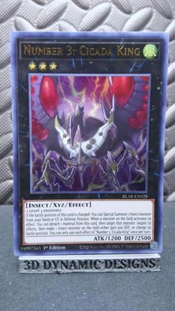 | Yugioh Number 3: Cicada King BLAR-EN028 1st Edition Ultra Rare NM 🔥 | - Image 3