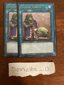 2x Yugioh Upstart Goblin MGED-EN146 Gold Letter Rare 1st Edition NM/VLP - Image 2