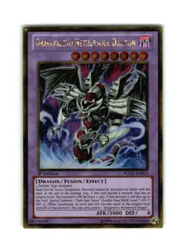 Yugioh Dragonecro Nethersoul Dragon PGLD-EN015 Gold Secret Rare 1st Edition NM - Image 3