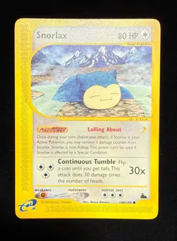 Snorlax Common Pokemon Card E-Skyridge 2002 100/144 Ungraded Raw LP - Image 1