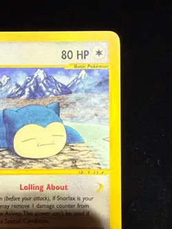 Snorlax Common Pokemon Card E-Skyridge 2002 100/144 Ungraded Raw LP - Image 3