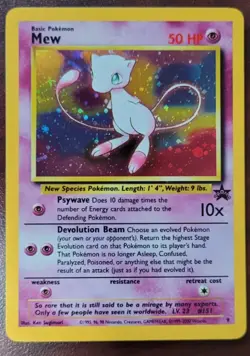 Pokemon Card Mew Holographic Black Star Promo #9 Card WOTC 1999-2000 NM - Image 1