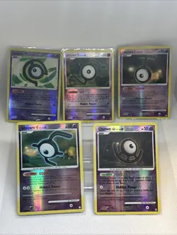 Old Pokemon Reverse Unown Cards ( Lot Of 5) Rare Vintage Collection Unknown - Image 12