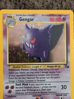 Pokémon Gengar TCG Holo Rare Unlimited Card 5/62 Fossil LP-MP - Image 6