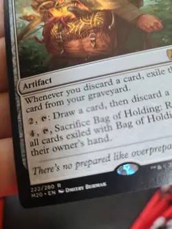 MTG M20 Bag of Holding - MINT - Core Set 2020 Free Shipping Card# 222/280 - Image 2