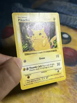 Pikachu Red Cheeks 58/102 Original Base Set Shadowless Non Holo Pokemon Card - Image 4