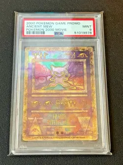 2000 Pokemon Ancient Mew  PSA 9 MINT  Pokémon Movie Game Promo Double Holo Card - Image 1