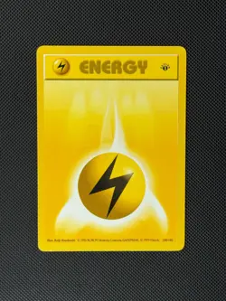 Lighting Energy 100/102 1st Edition Shadowless Pokémon Card Base Set WOTC - Image 1