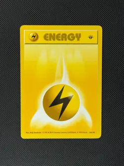Lighting Energy 100/102 1st Edition Shadowless Pokémon Card Base Set WOTC - Image 4