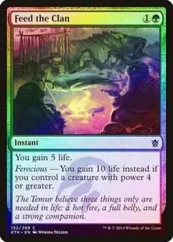 Feed the Clan FOIL Khans of Tarkir PLD Green Common MAGIC MTG CARD ABUGames - Image 1