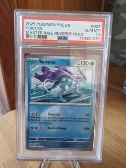 Pokemon TCG Prismatic Evolutions Masterball Suicune Card 024/131 PSA 10 Gem Mint - Image 3