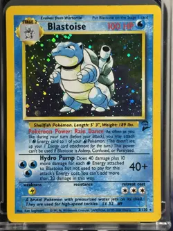 Pokémon TCG Blastoise Holo Rare Card 2/130 Base Set 2 - Image 3