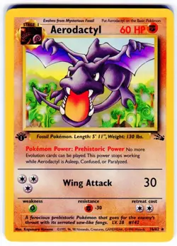 Aerodactyl 16 1st Edition Fossil Pokemon Card Game WOTC 1999 NEAR MINT - Image 3