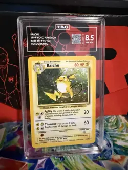 Pokémon TCG Raichu Holo Unlimited Rare Card 14/102 Base Set WOTC - Image 1
