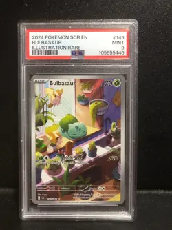 Bulbasaur Stellar Crown Illustration Rare Card 143/142 PSA 9 Pokémon TCG - Image 1